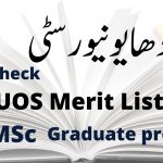 University Of Sargodha Merit List 2024