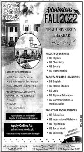 Thal-University-Bhakkar-Admissions