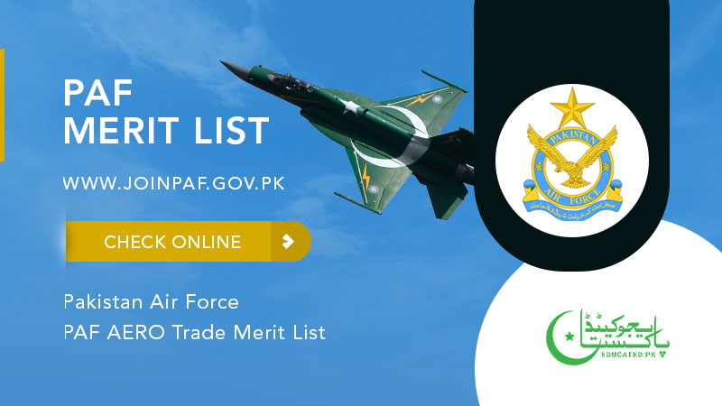 PAF merit list Aero trade , civilion , airmen